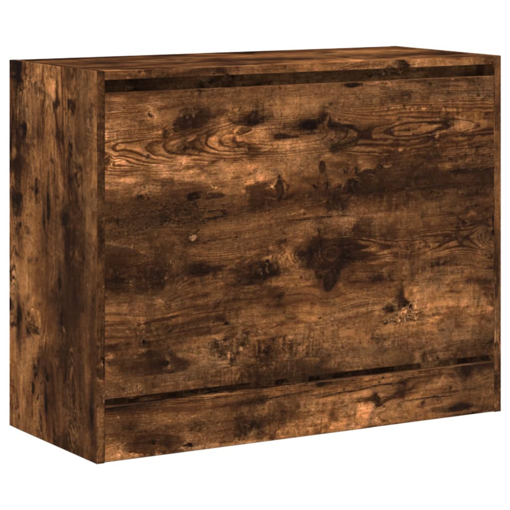 Shoe Cabinet Smoked Oak 80x34x63 cm Engineered Wood