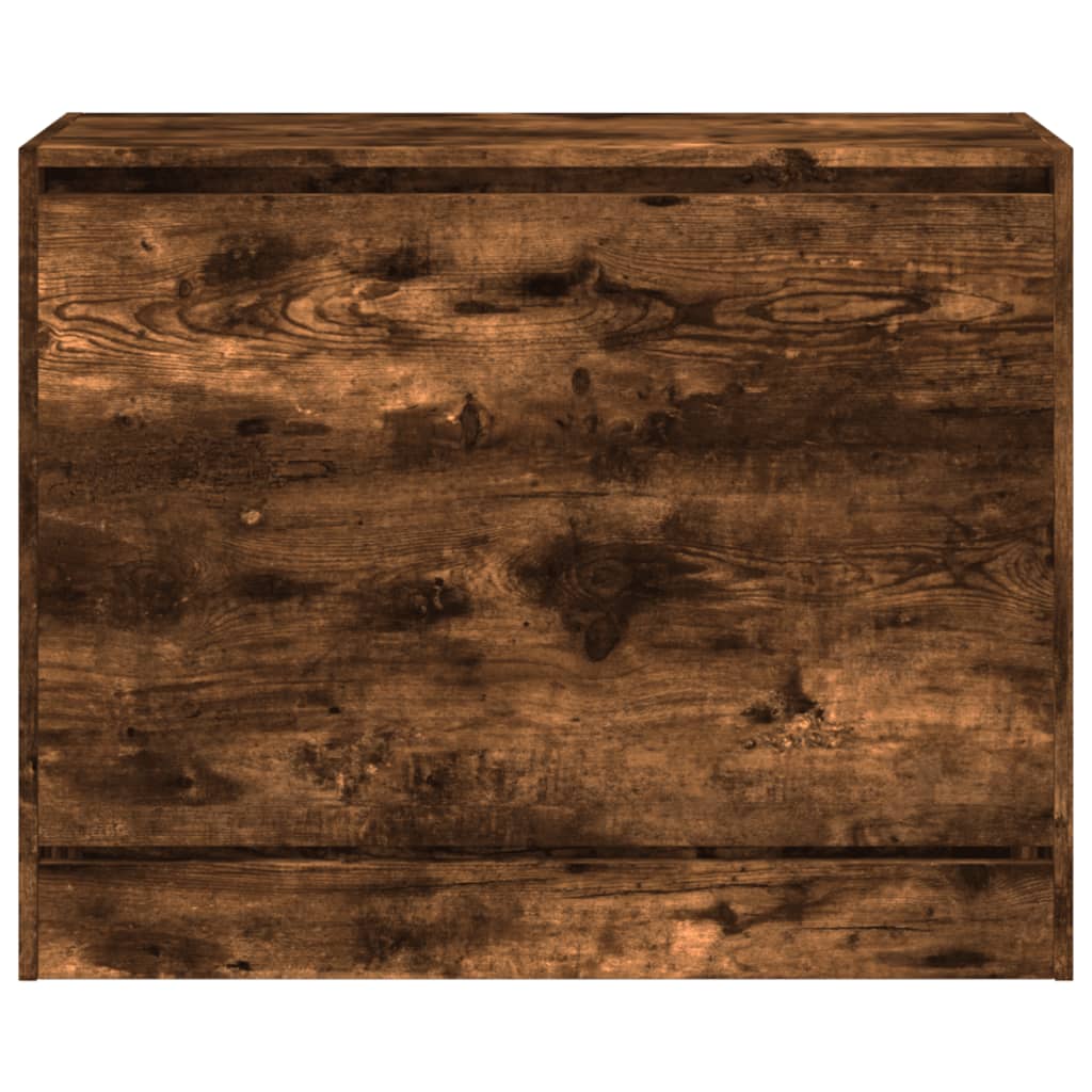 Shoe Cabinet Smoked Oak 80x34x63 cm Engineered Wood