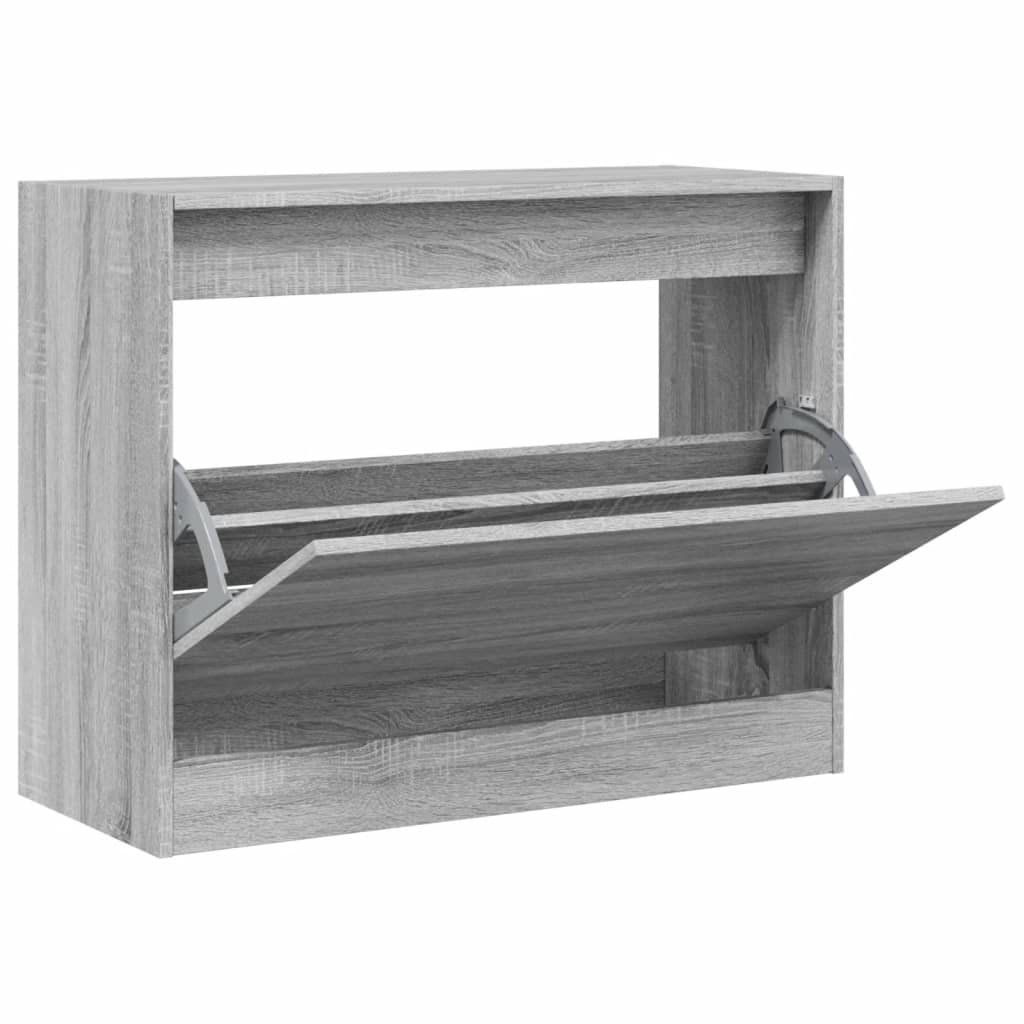 Shoe Cabinet Grey Sonoma 80x34x63 cm Engineered Wood