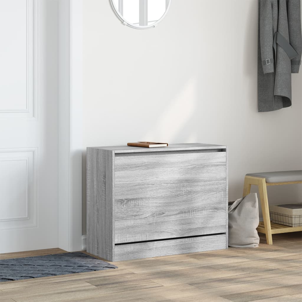 Shoe Cabinet Grey Sonoma 80x34x63 cm Engineered Wood