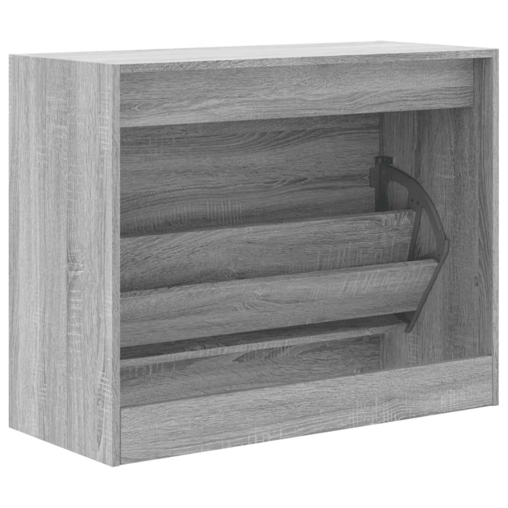 Shoe Cabinet Grey Sonoma 80x34x63 cm Engineered Wood
