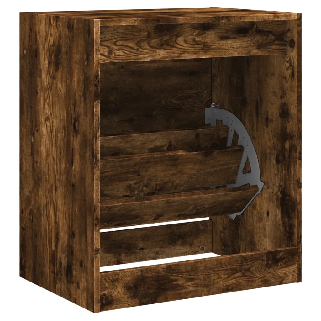 Shoe Cabinet Smoked Oak 60x42x69 cm Engineered Wood