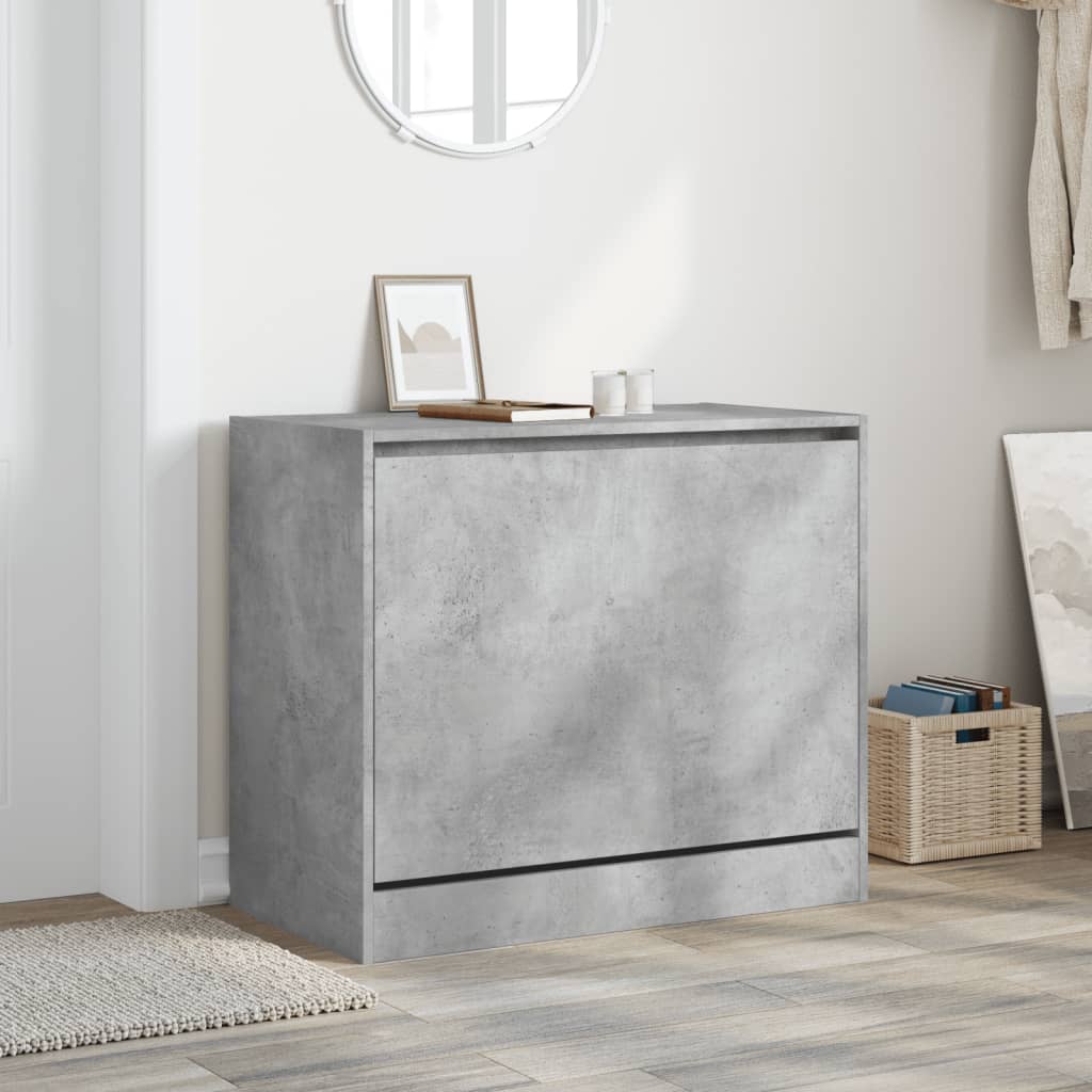 Shoe Cabinet Concrete Grey 80x42x69 cm Engineered Wood