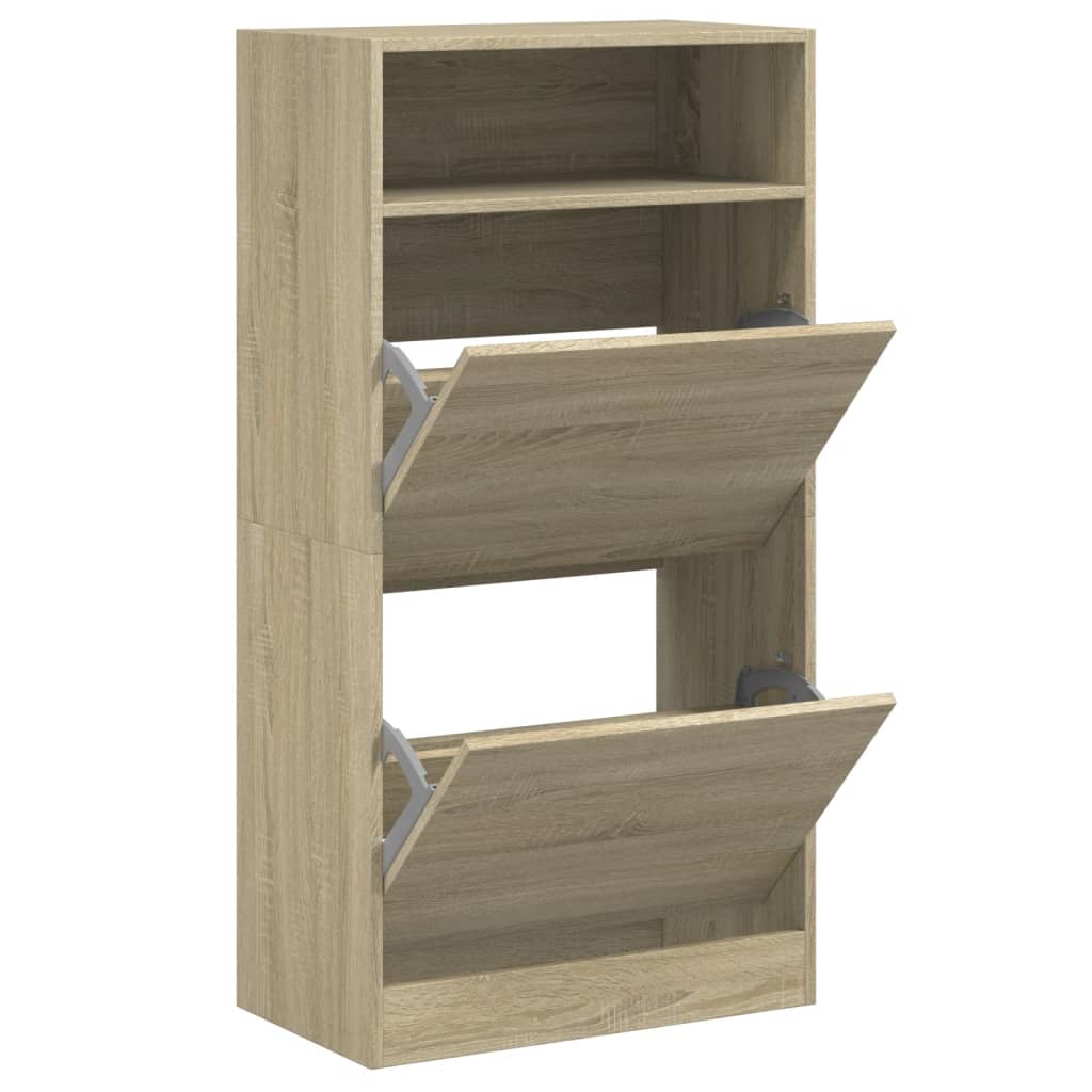 Shoe Cabinet Sonoma Oak 60x34x116 cm Engineered Wood