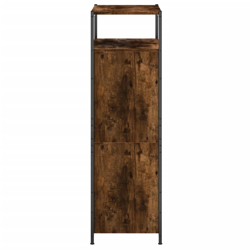 Shoe Cabinet Smoked Oak 60x34x112 Engineered Wood