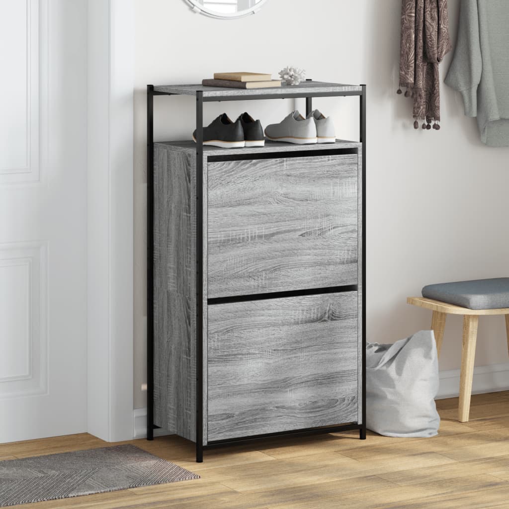 Shoe Cabinet Grey Sonoma 60x34x112 Engineered Wood