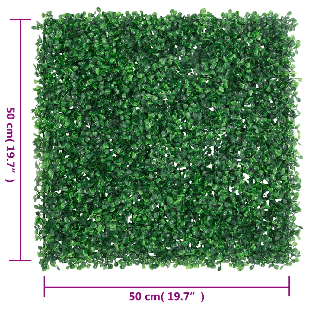 Artificial Shrub Leaf Fence 6 pcs Green 50x50 cm