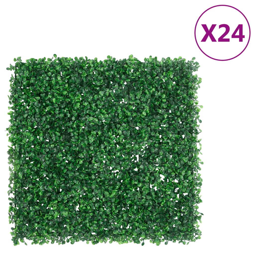 Artificial Shrub Leaf Fence 24 pcs Green 50x50 cm