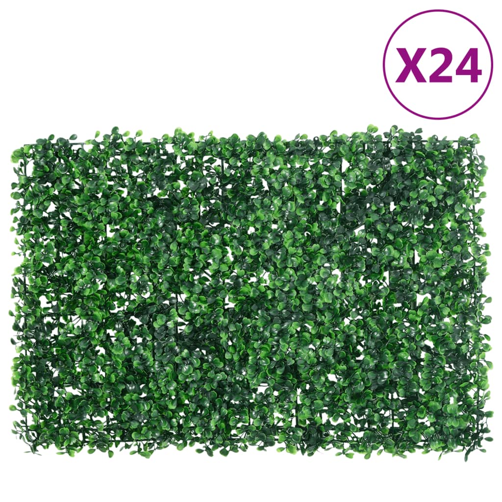 Artificial Shrub Leaf Fence 24 pcs Green 40x60 cm