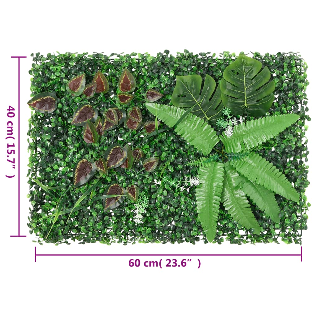 Artificial Plant Fence 6 pcs Green 40x60 cm