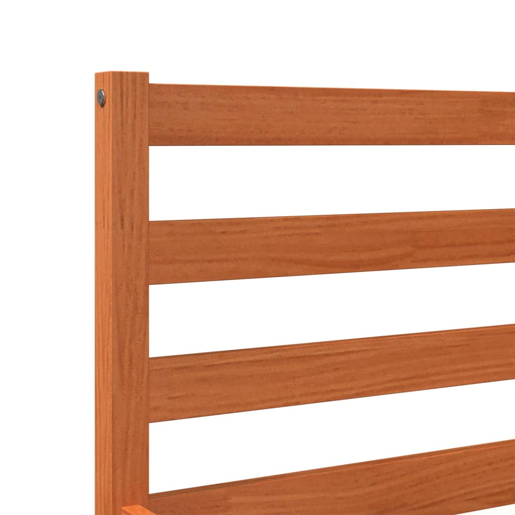 Bed Frame without Mattress Wax Brown 150x200 cm King Size Solid Wood Pine