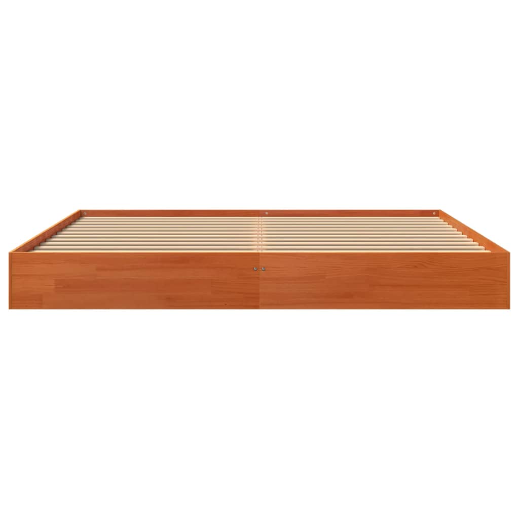 Bed Frame without Mattress Wax Brown 180x200 cm Super King Solid Wood Pine