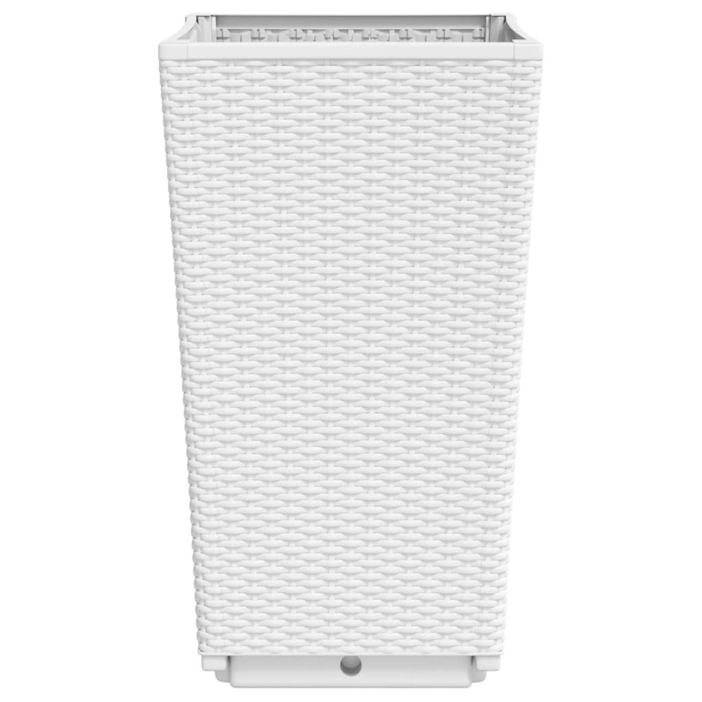 Garden Planters 2 pcs White 32.5x32.5x57 cm PP