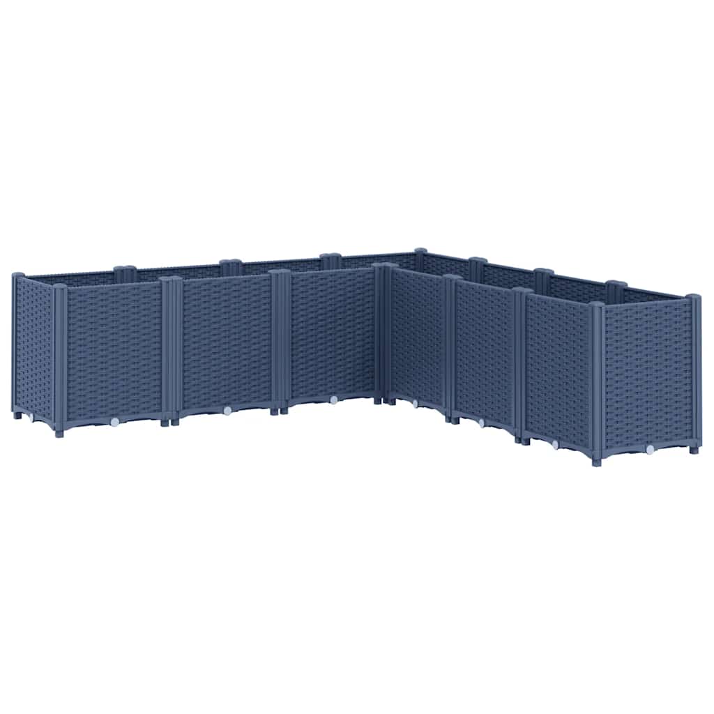 Garden Planter Blue Grey 160x160x53 cm PP