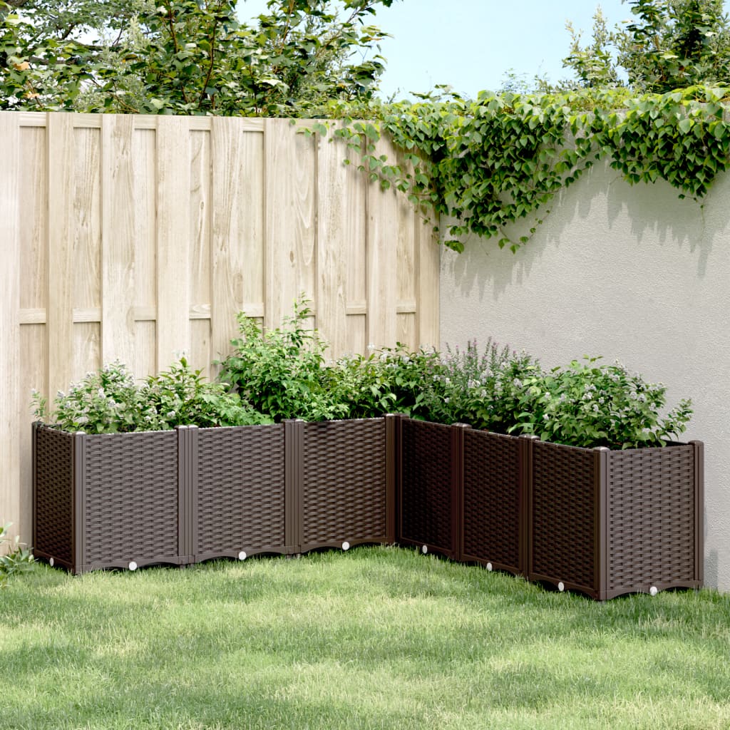 Garden Planter Brown 160x160x53 cm PP