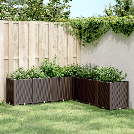 Garden Planter Brown 160x160x53 cm PP