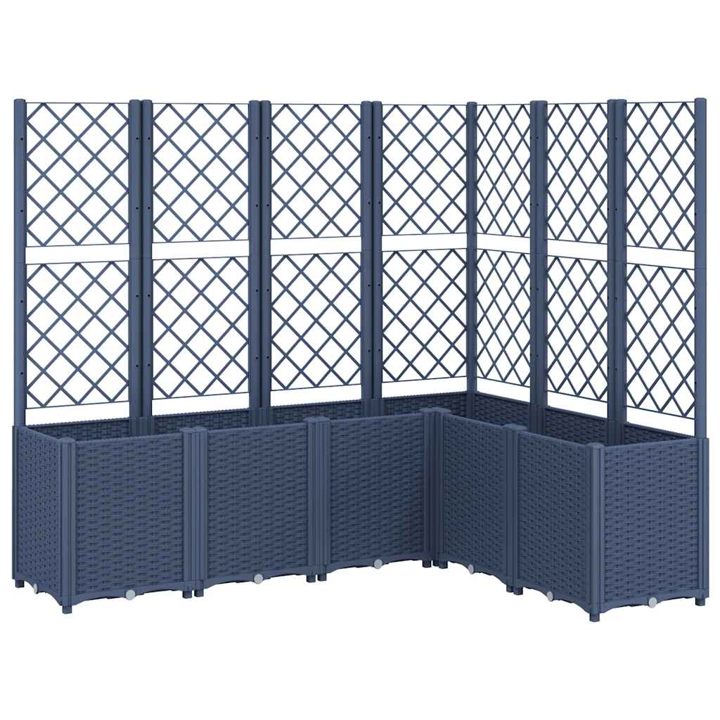 Garden Planter with Trellis Blue Grey 160x120x140 cm PP