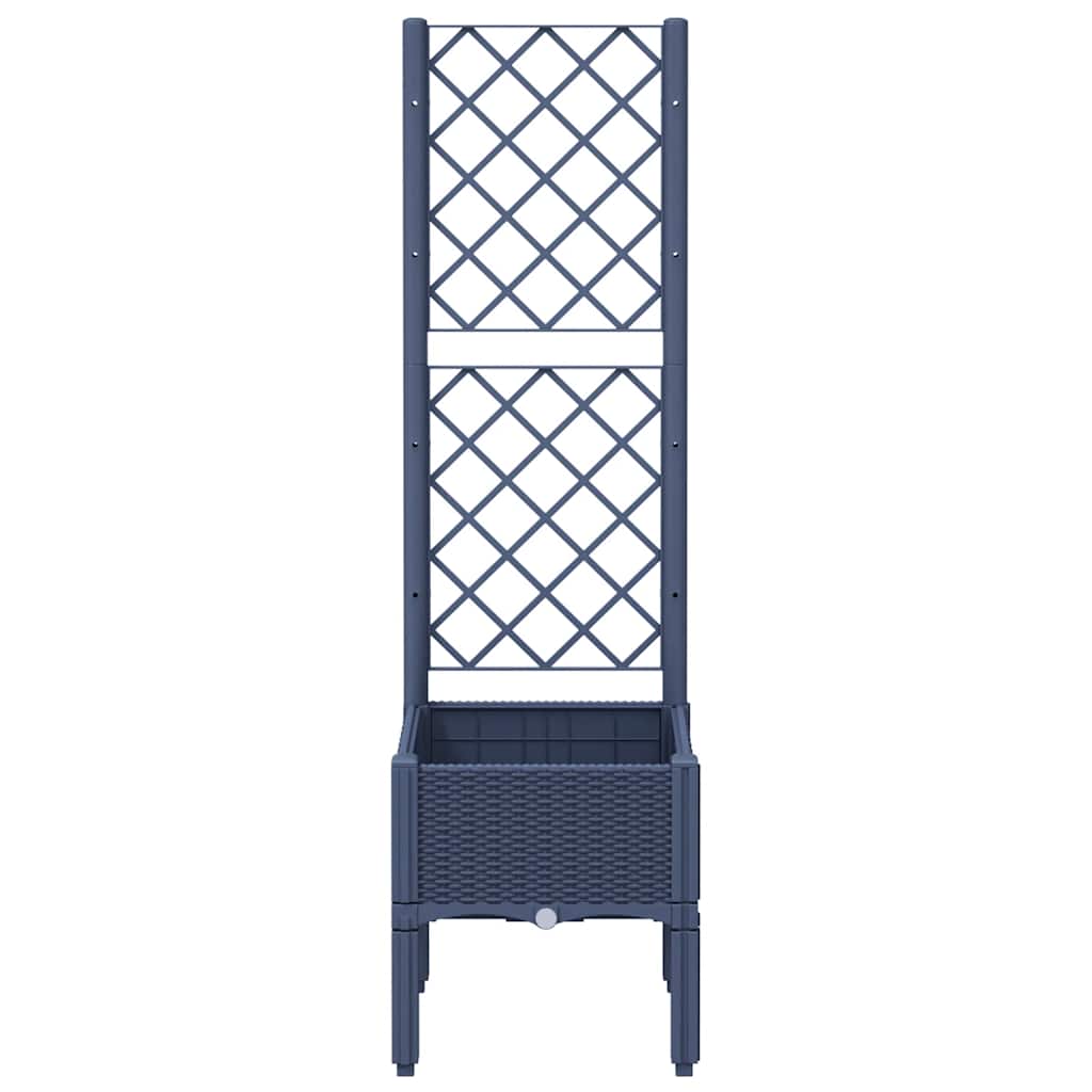 Garden Planter with Trellis Blue Grey 40x40x142 cm PP