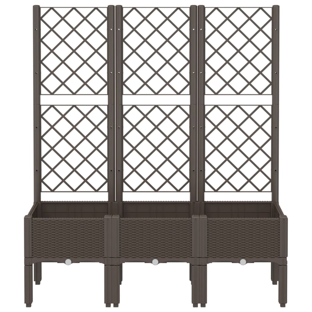 Garden Planter with Trellis Brown 120x40x142 cm PP