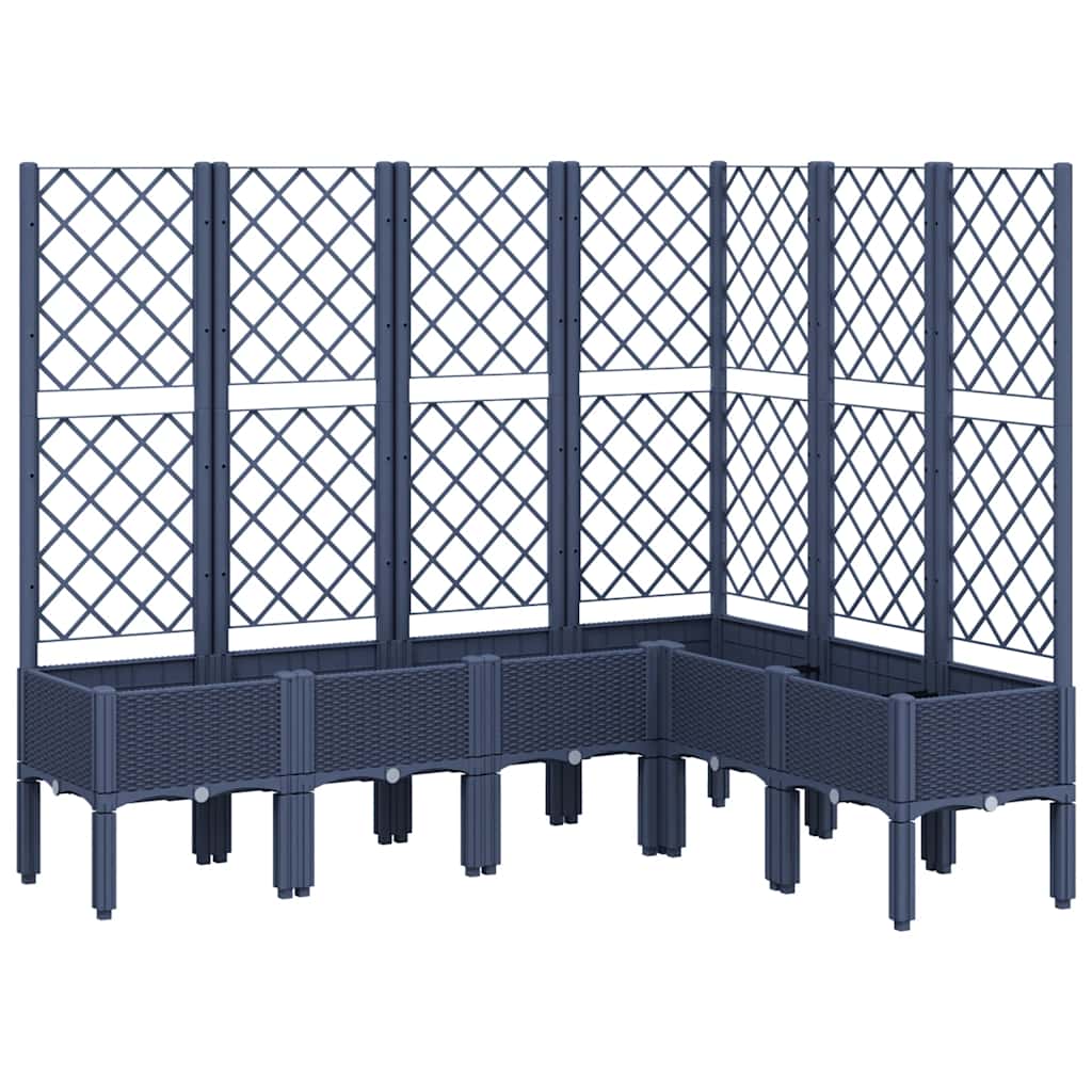 Garden Planter with Trellis Blue Grey 160x120x142 cm PP