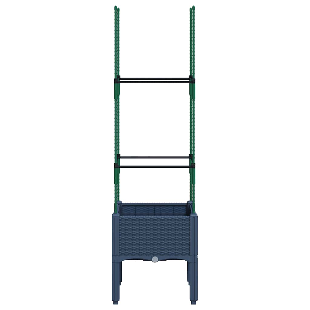 Garden Planter with Trellis Blue Grey 40x40x142.5 cm PP