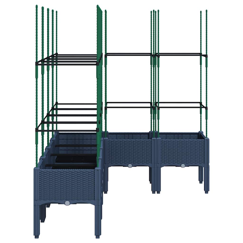 Garden Planter with Trellis Blue Grey 160x120x142.5 cm PP