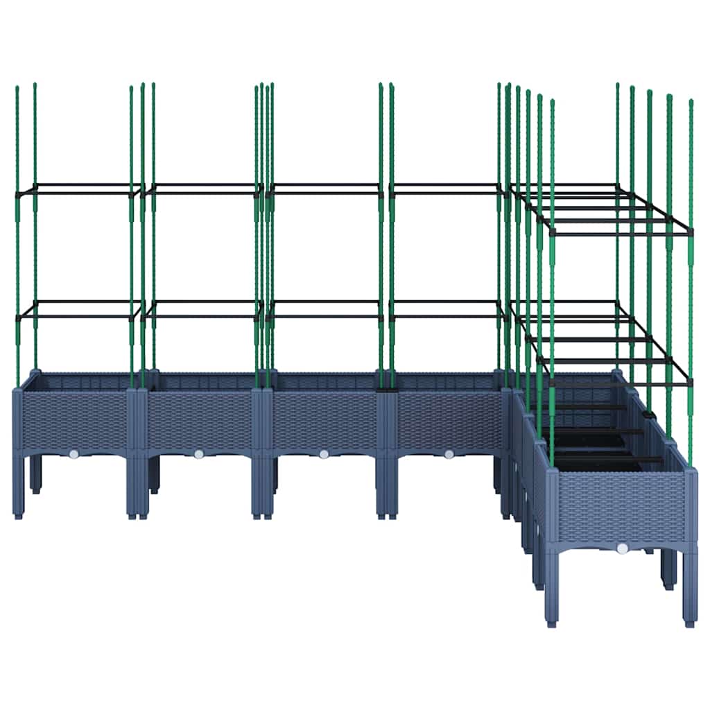 Garden Planter with Trellis Blue Grey 200x160x142.5 cm PP