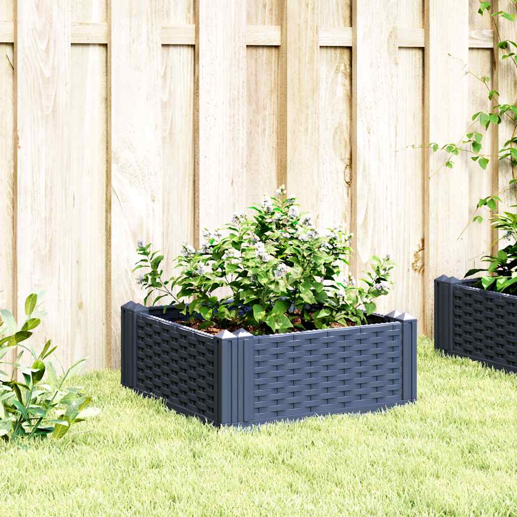 Garden Planter with Pegs Blue Grey 42.5x42.5x28.5 cm PP