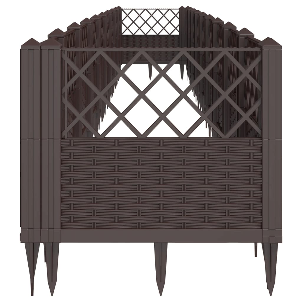 Garden Planter with Pegs Brown 363.5x43.5x43.5 cm PP