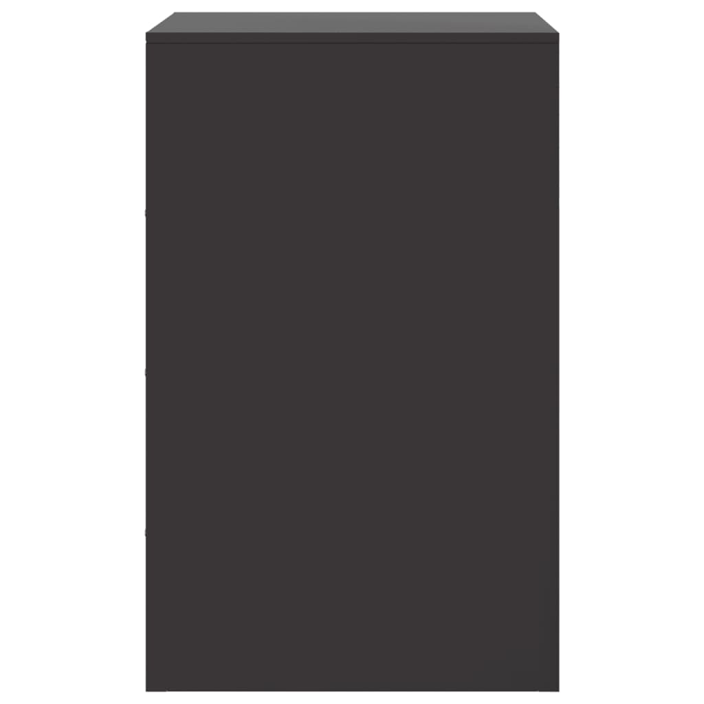 Bedside Cabinet Black 34.5x39x62 cm Steel