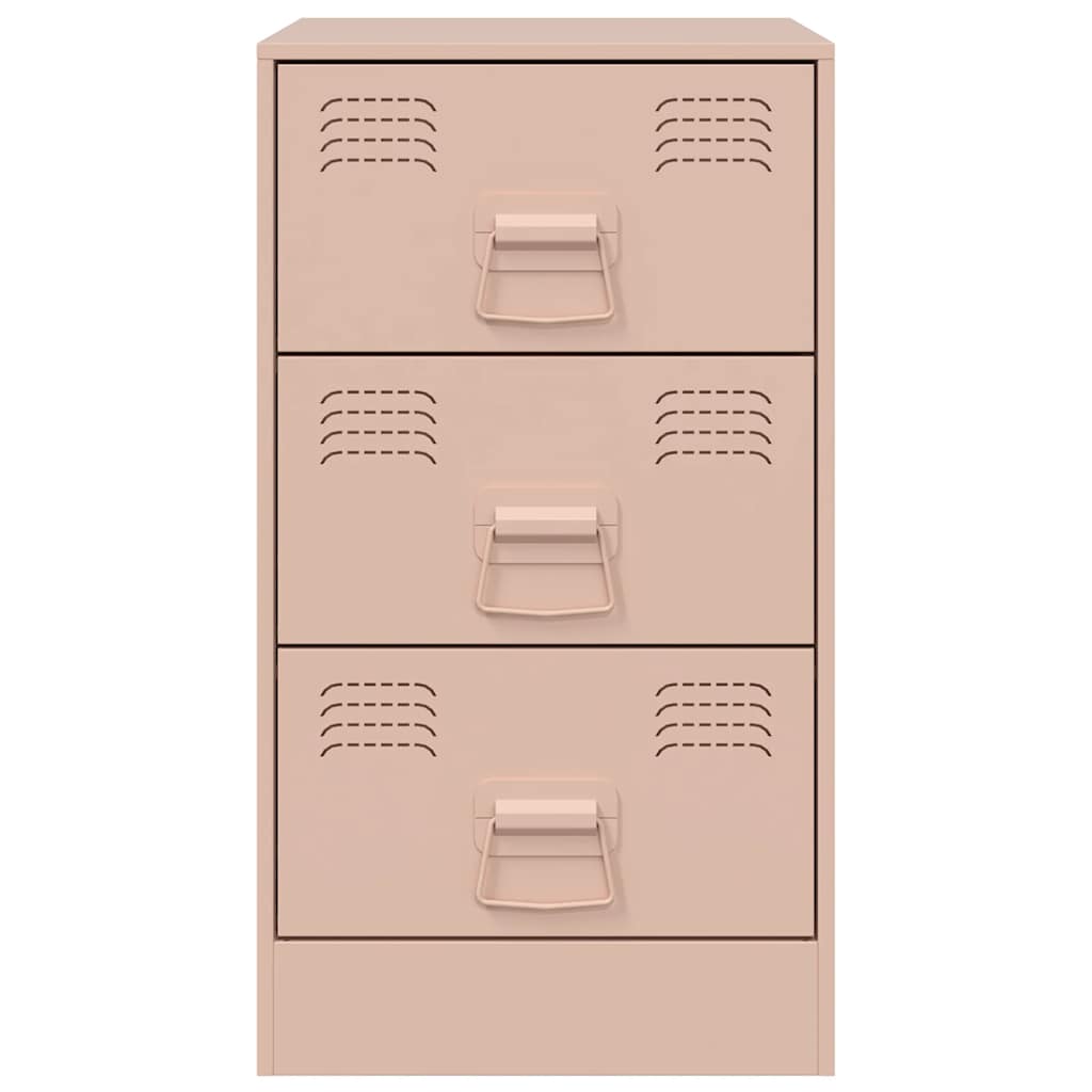 Bedside Cabinet Pink 34.5x39x62 cm Steel