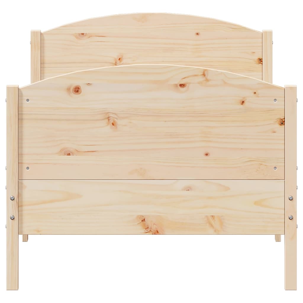 Bed Frame without Mattress 100x200 cm Solid Wood Pine