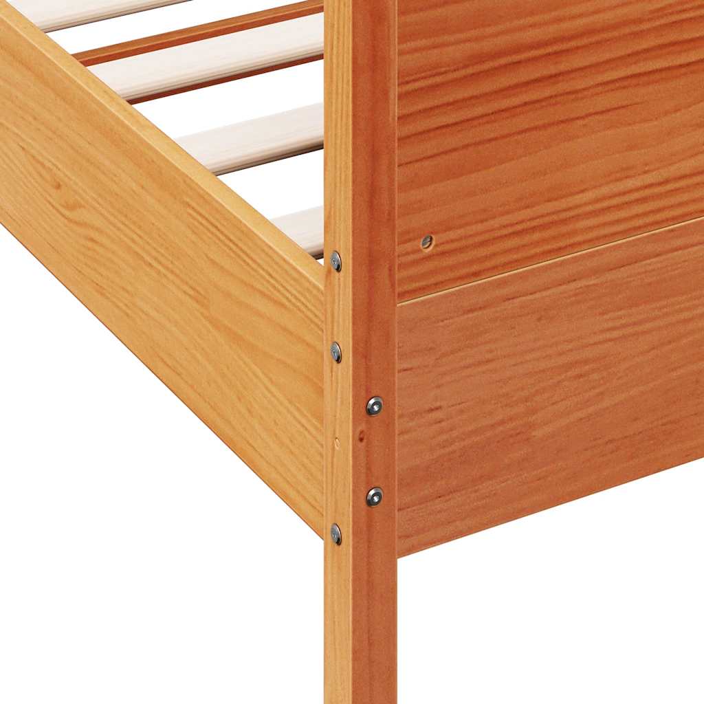 Bed Frame without Mattress Wax Brown 100x200 cm Solid Wood Pine