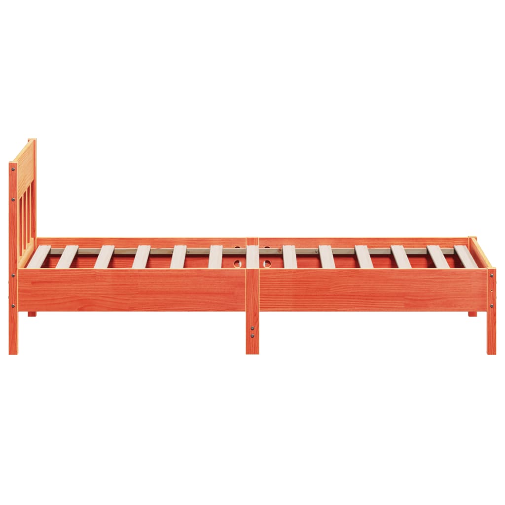 Bed Frame without Mattress Wax Brown 90x190 cm Single Solid Wood Pine