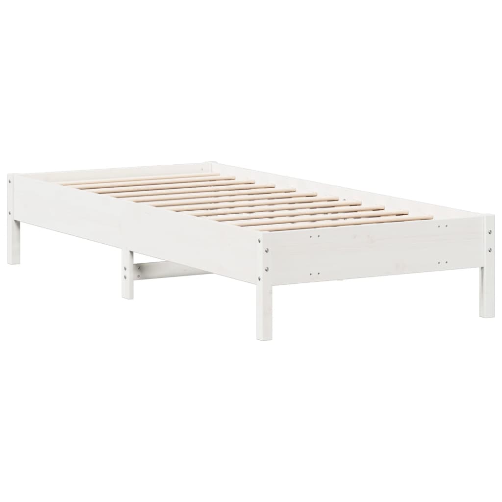 Bed Frame without Mattress White 90x200 cm Solid Wood Pine