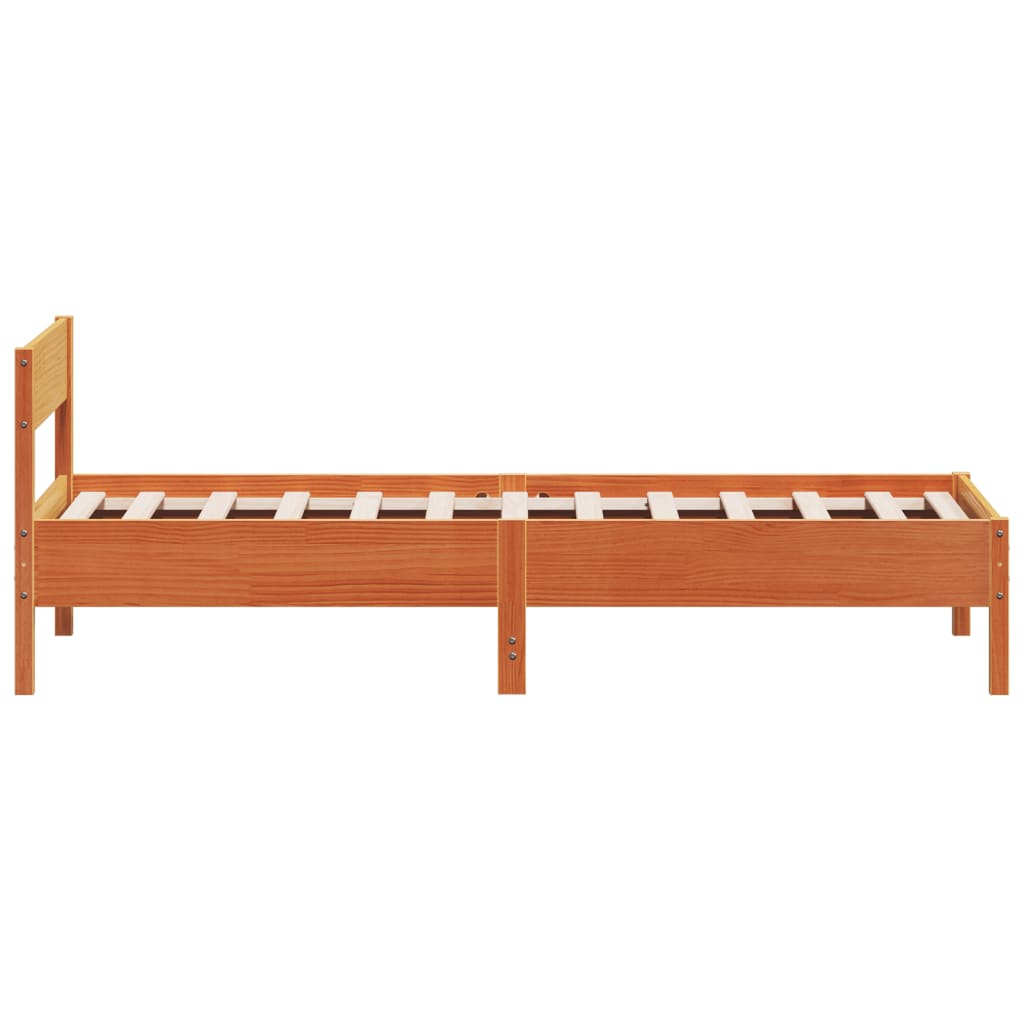 Bed Frame without Mattress Wax Brown 100x200 cm Solid Wood Pine