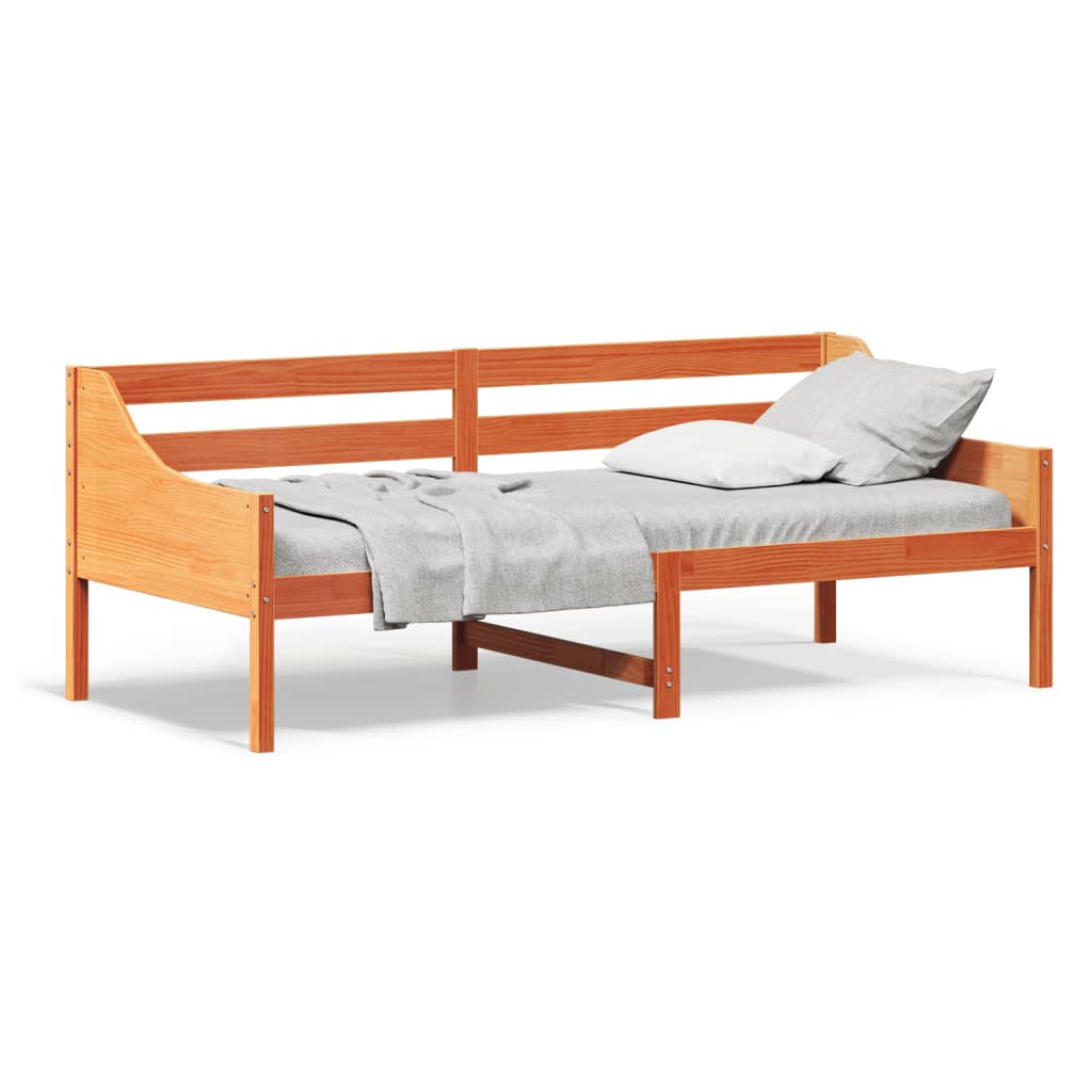 Day Bed without Mattress Wax Brown 100x200 cm Solid Wood Pine