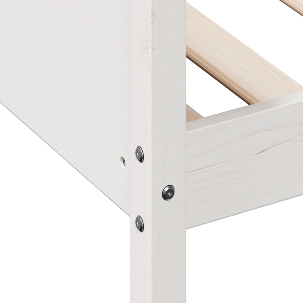 Day Bed without Mattress White 75x190 cm Small Single Solid Wood Pine
