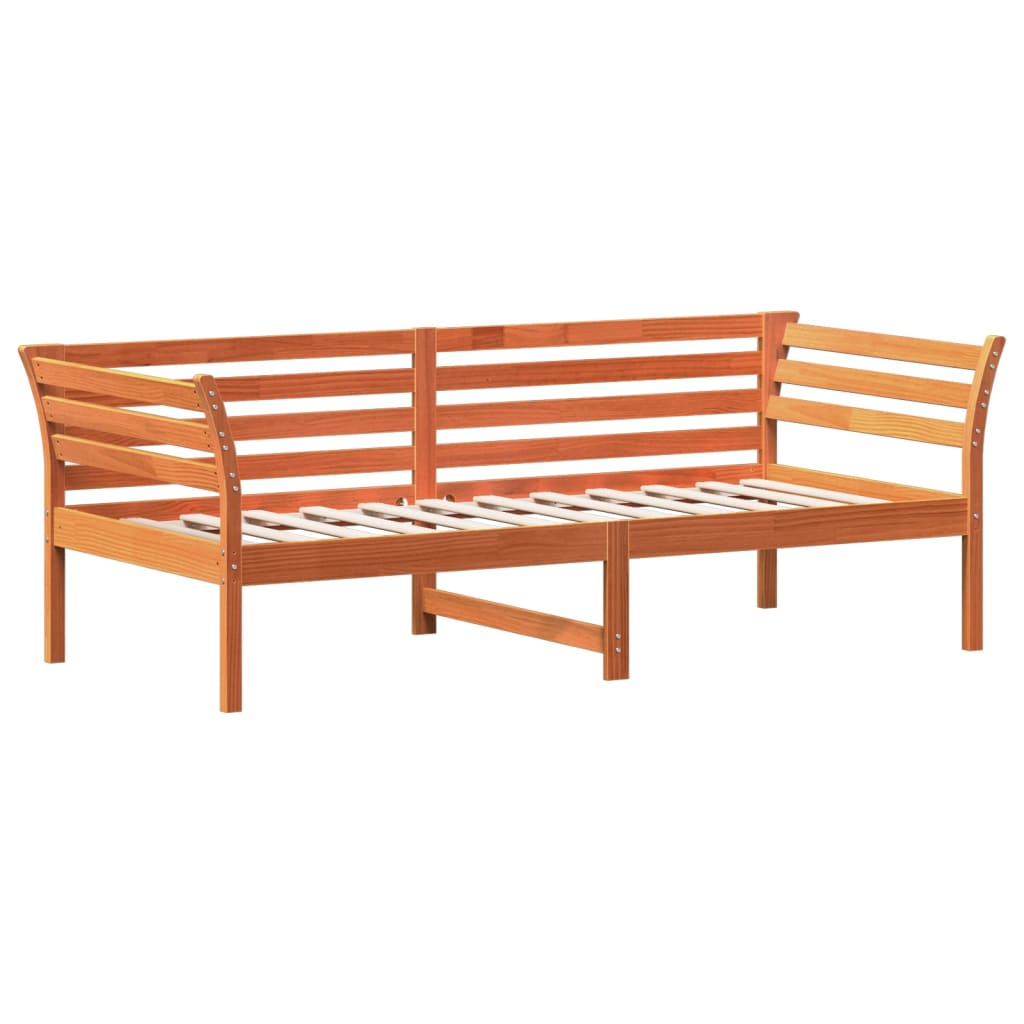 Day Bed without Mattress Wax Brown 100x200 cm Solid Wood Pine