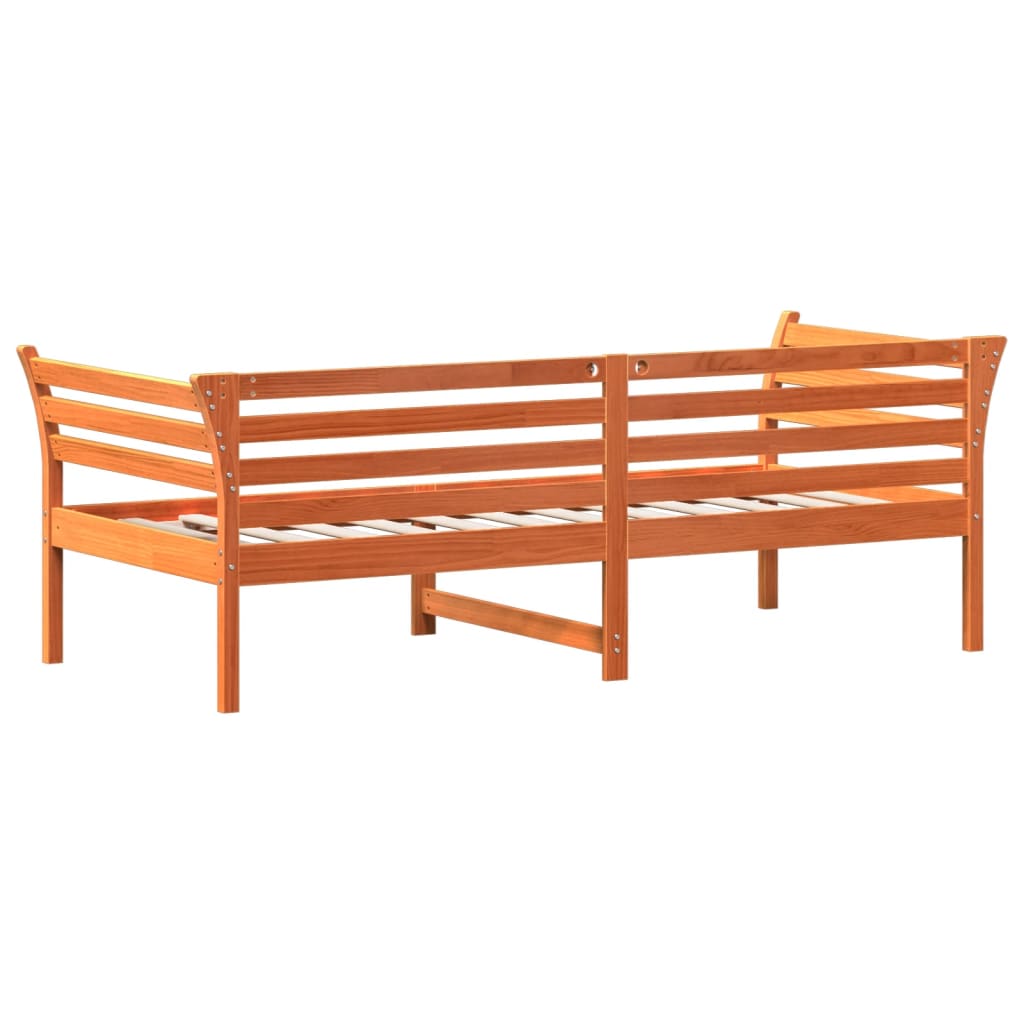 Day Bed without Mattress Wax Brown 100x200 cm Solid Wood Pine
