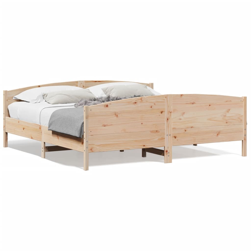 Bed Frame without Mattress 200x200 cm Solid Wood Pine