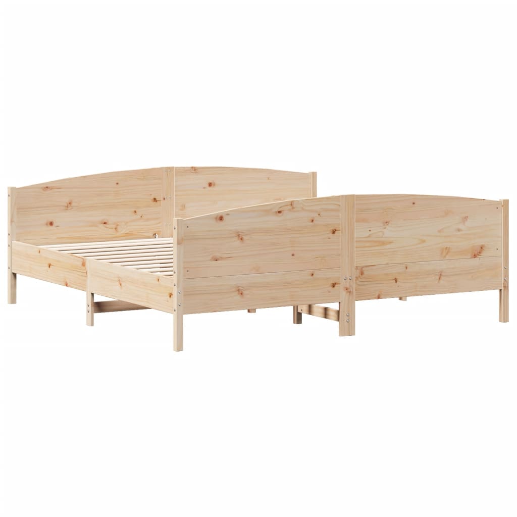 Bed Frame without Mattress 200x200 cm Solid Wood Pine