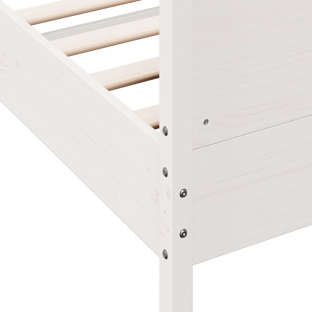 Bed Frame without Mattress White 160x200 cm Solid Wood Pine