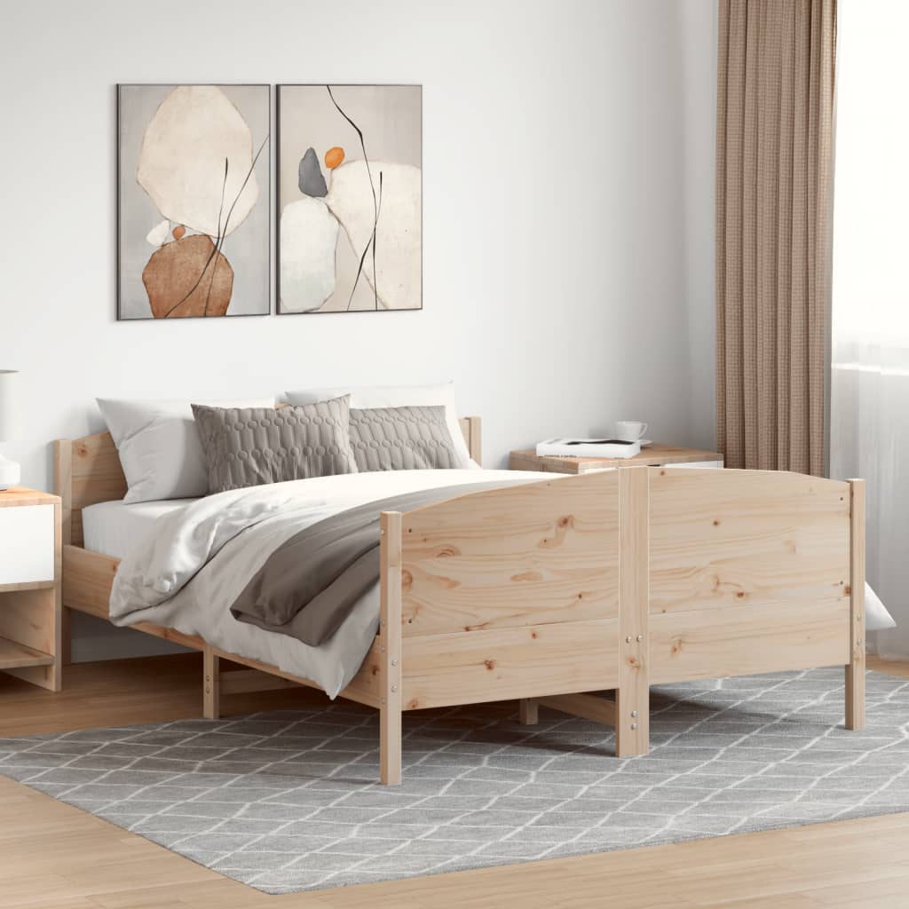 Bed Frame without Mattress 120x200 cm Solid Wood Pine