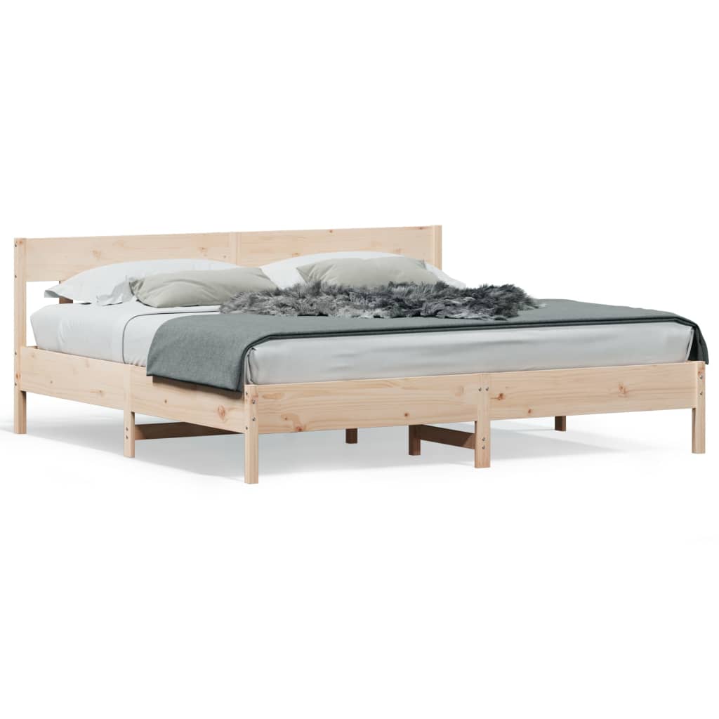 Bed Frame without Mattress 200x200 cm Solid Wood Pine
