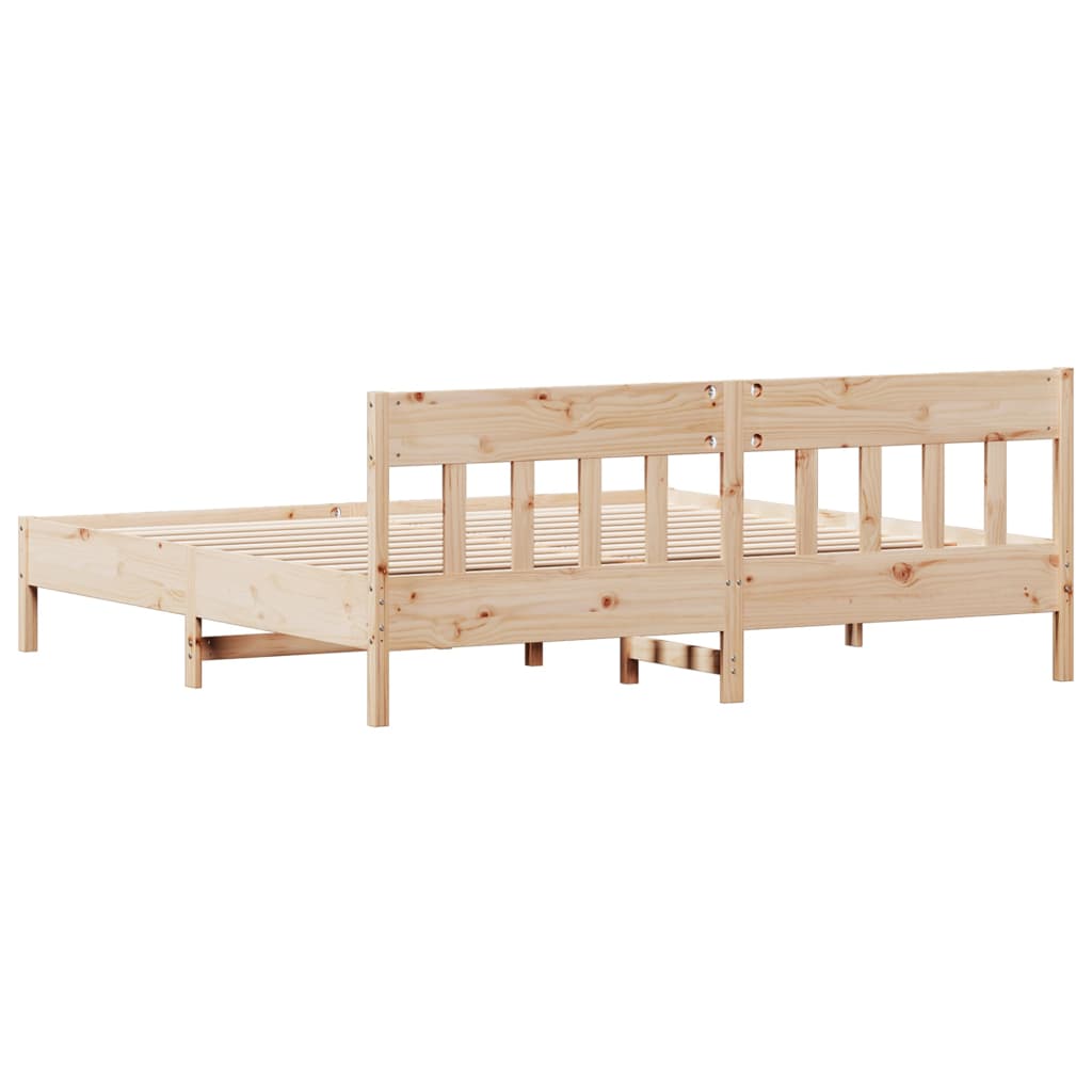 Bed Frame without Mattress 200x200 cm Solid Wood Pine