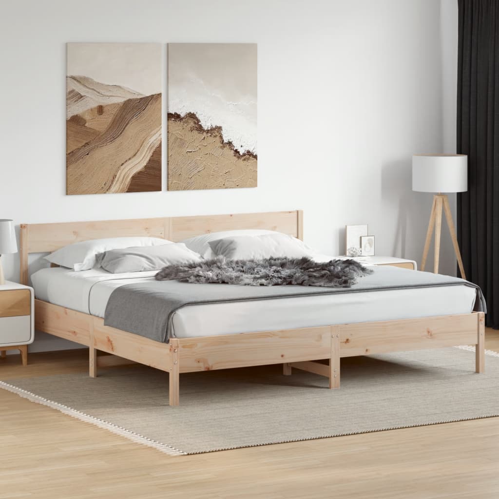 Bed Frame without Mattress 200x200 cm Solid Wood Pine
