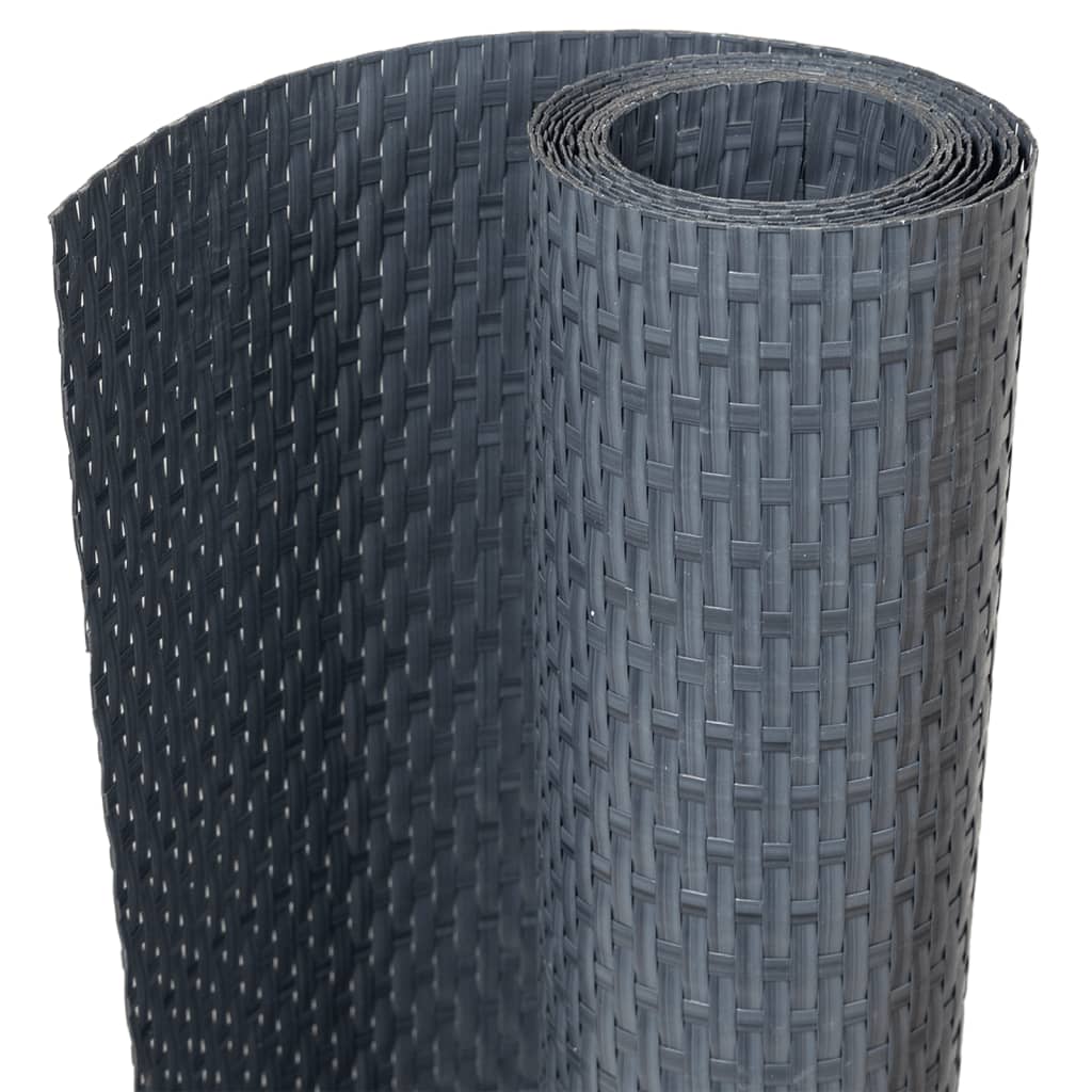 Balcony Screens 5 pcs Anthracite 255x19 cm Poly Rattan