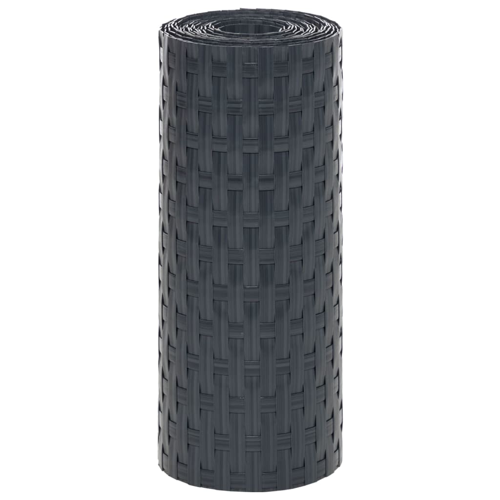 Balcony Screens 5 pcs Anthracite 255x19 cm Poly Rattan