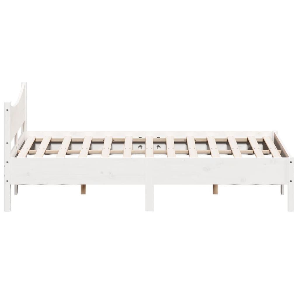 Bed Frame without Mattress White 120x200 cm Solid Wood Pine